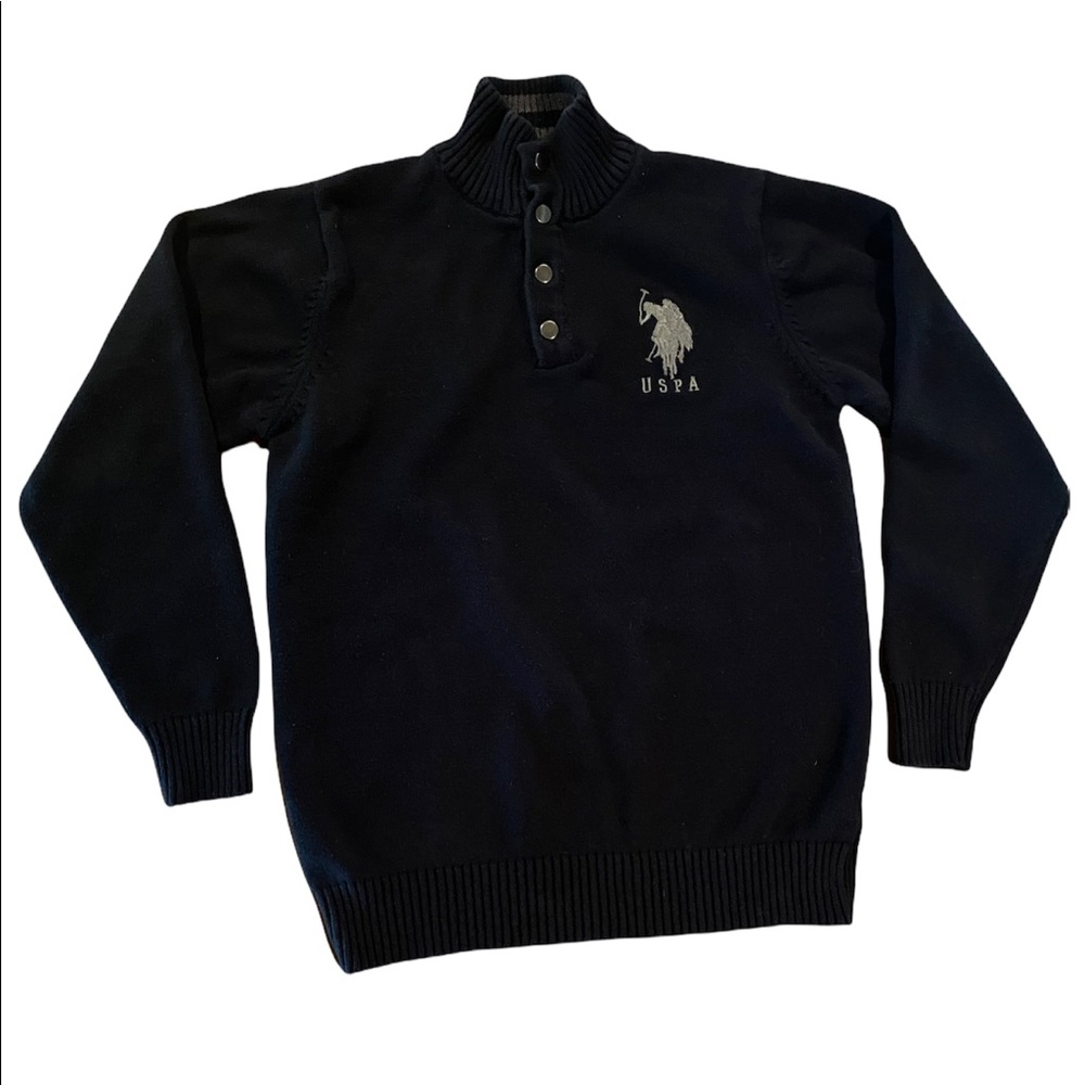 Vintage Black Polo Association Pullover Sweatshirt Size Medium